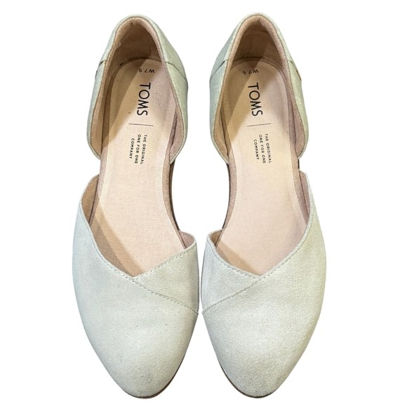 Toms Shoes - TOMS Jutti Taupe Gray Suede/Canvas Slip On d'Orsay Flats Women's Size 7.5